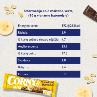 CORNY BIG javainis šokolado-bananų skonio, 50g 1