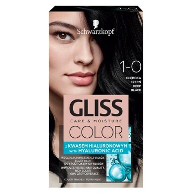 GLISS COLOR 1-0 plaukų dažai Sodrus juodas