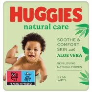 HUGGIES drėgnos servetėlės "Natural Care 2+1", 168 vnt.