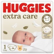 HUGGIES ELITE SOFT sauskelnės 1( 3-5 kg) Newborn, 26 vnt.