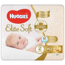 HUGGIES ELITE SOFT sauskelnės 2 (4-6 kg) Newborn, 25vnt