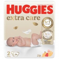HUGGIES EXTRA CARE sauskelnės 2 (4-6 kg) Newborn, 24vnt