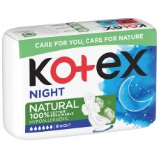 KOTEX NATURAL Higieniniai paketai Night 6vnt