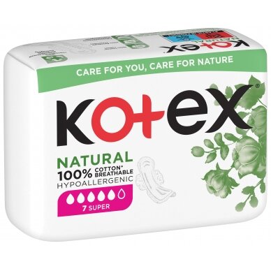 KOTEX NATURAL Higieniniai paketai Super 7vnt