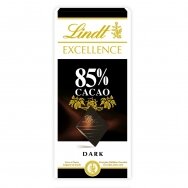 LINDT EXCELLENCE juodasis šokoladas (85%), 100g