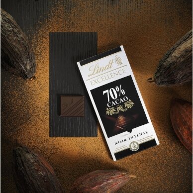LINDT EXCELLENCE juodasis šokoladas (70%), 100g 3