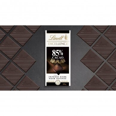 LINDT EXCELLENCE juodasis šokoladas (85%), 100g 4