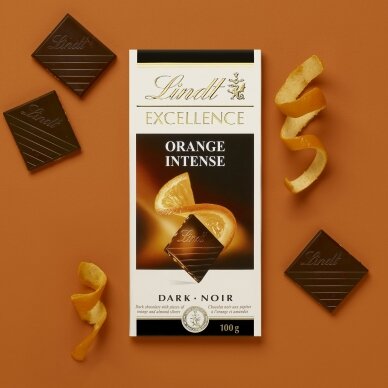 LINDT EXCELLENCE juodasis šokoladas su apelsinais, 100g 4