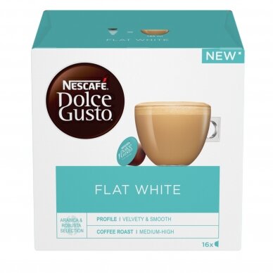 Nescafe kavos kapsulės Dolce Gusto Flat White, 16 kapsulių, 187.2g