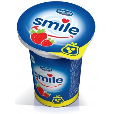 SMILE jogurtas su braškėmis, 370g