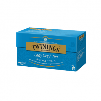 TWININGS Juodoji arbata LADY GREY, 25x2g, 50g 1