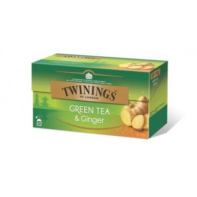 TWININGS Žalioji arbata su imbieru, 25x1,6g, 40g